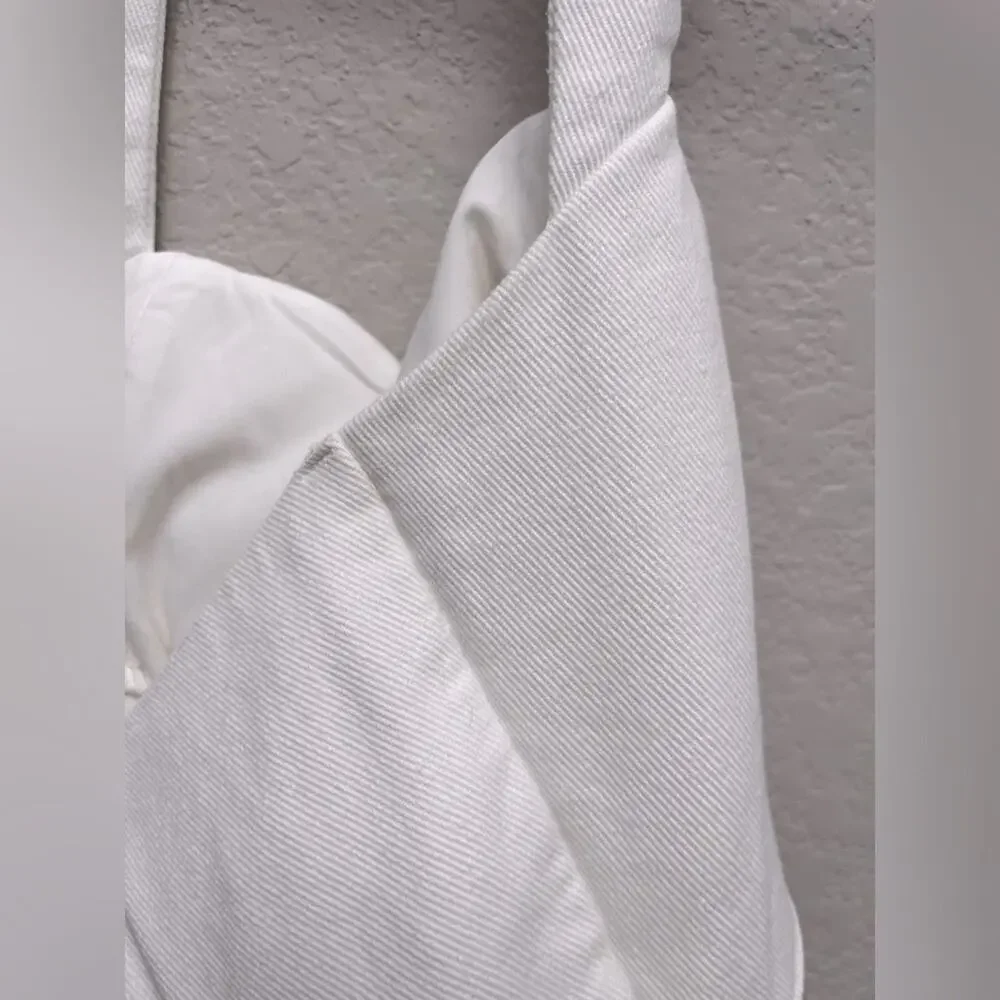 Anthropologie Mare Mare White Denim Halter Mini Dress XS Bridal Resort Coastal - Picture 5 of 6